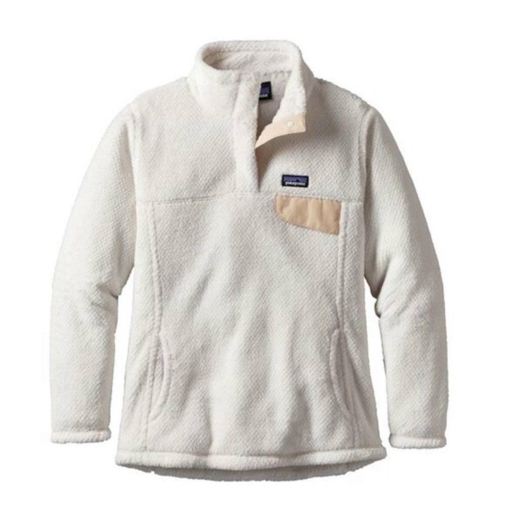 Patagonia Re-Tool Snap-T Cream Pullover with Tan Detail